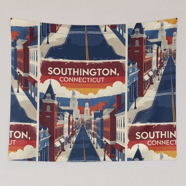 Item preview, Southington Connecticut 1950s USA Vintage Travel Tourism designed and sold by TravelersGems.