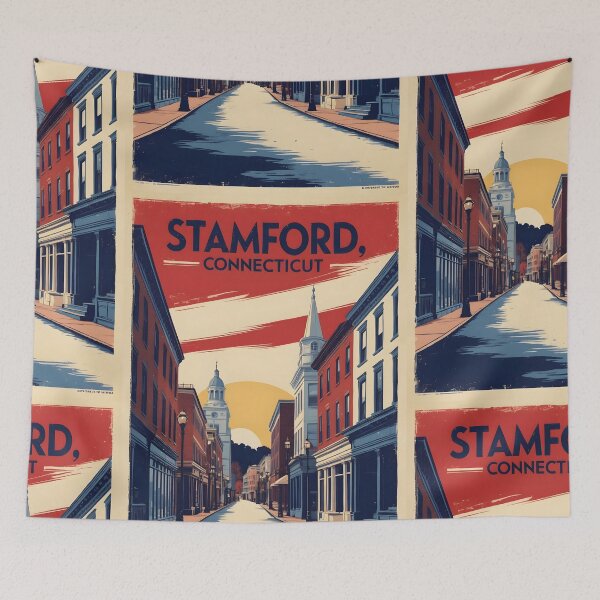 Item preview, Stamford Connecticut 1950s USA Vintage Travel Tourism designed and sold by TravelersGems.
