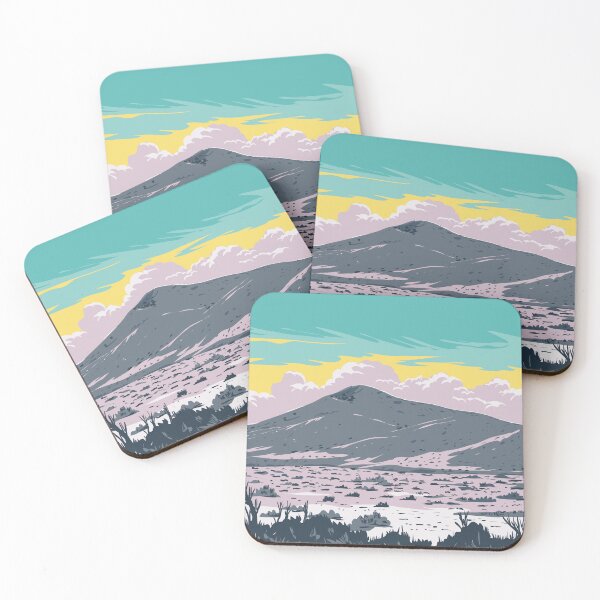 Item preview, San Gabriel Mountains in Mojave Desert California WPA Poster Art designed and sold by patrimonio.
