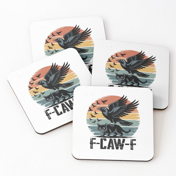 Item preview, F-CAW-F Black Crow Cat Raven Caw Pun Joke Funny Saying designed and sold by BASKF.