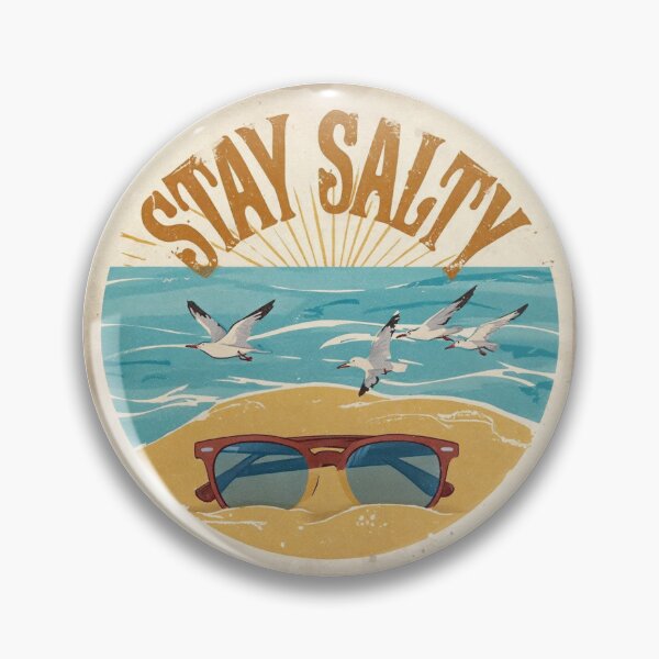 Artikelvorschau, Bleib salzig – Vintage Beach Vibe T-Shirt Design entworfen und verkauft von DscapeDesigns.