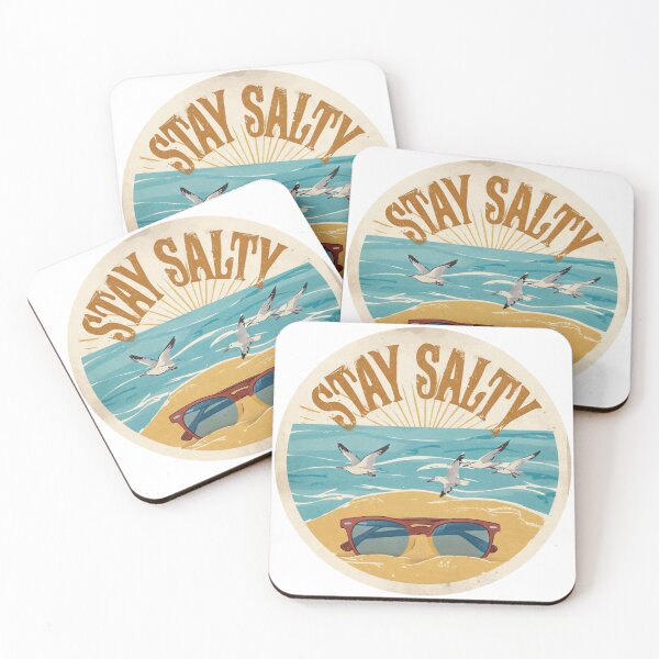 Artikelvorschau, Bleib salzig – Vintage Beach Vibe T-Shirt Design entworfen und verkauft von DscapeDesigns.