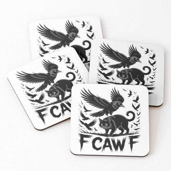 Item preview, F-CAW-F Black Crow Cat Raven Caw Pun Joke Funny Saying designed and sold by BASKF.