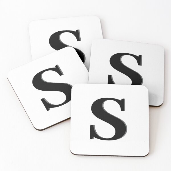 Item preview, Letter S in black – Cute Alphabet Initial Monogram Design designed and sold by Monika Howarth.