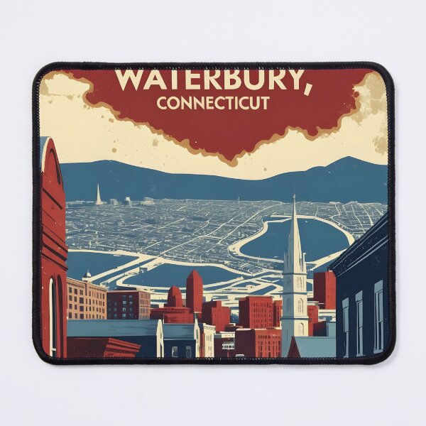 Item preview, Waterbury Connecticut 1950s USA Vintage Travel Tourism designed and sold by TravelersGems.
