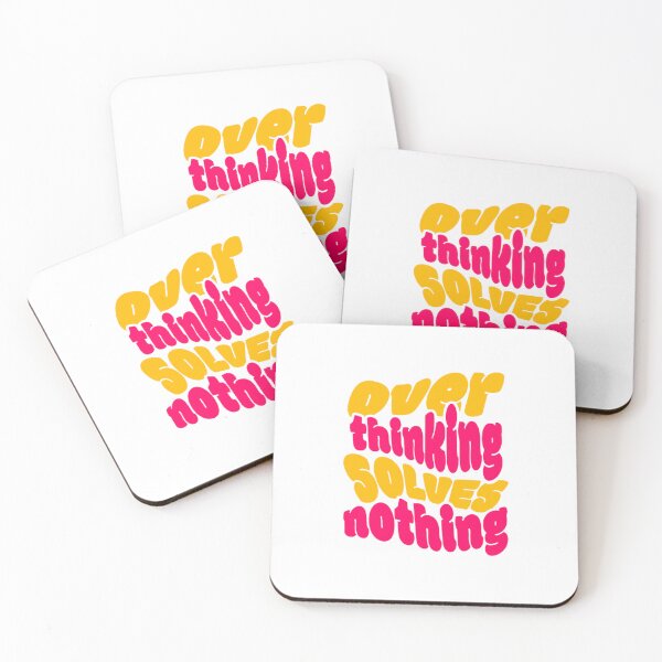 Item preview, "Overthinking Solves Nothing" - Retro Mental Health & Anti-Anxiety Quote designed and sold by Colorful-Garden.