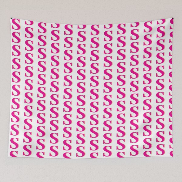 Item preview, Letter S in pink – Cute Alphabet Initial Monogram Design designed and sold by Monika Howarth.