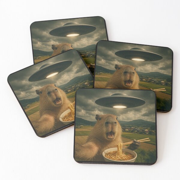 Item preview, Cute Capybara Eating Ramen  designed and sold by BASKF.