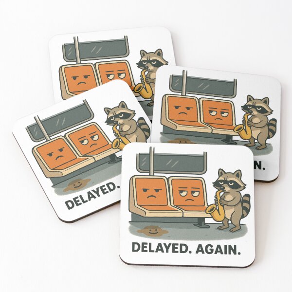 Item preview, “Delayed. Again.” – NYC Subway Seat Chaos Cartoon designed and sold by NewYawkStore.