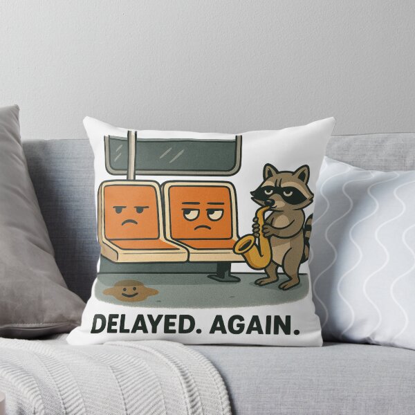 Item preview, “Delayed. Again.” – NYC Subway Seat Chaos Cartoon designed and sold by NewYawkStore.