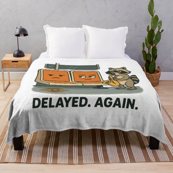 Item preview, “Delayed. Again.” – NYC Subway Seat Chaos Cartoon designed and sold by NewYawkStore.