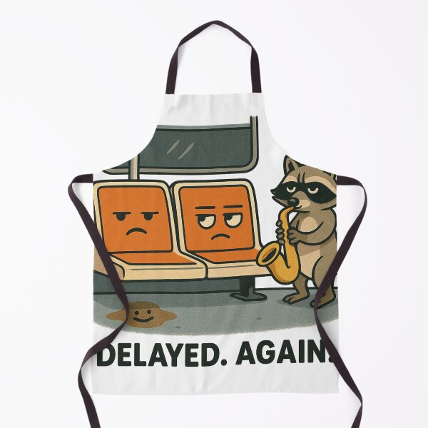 Item preview, “Delayed. Again.” – NYC Subway Seat Chaos Cartoon designed and sold by NewYawkStore.