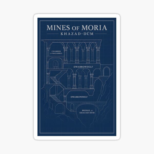 Item preview, Mines of Moria – Dwarven Blueprint Cross-Section designed and sold by WhisperFrame.