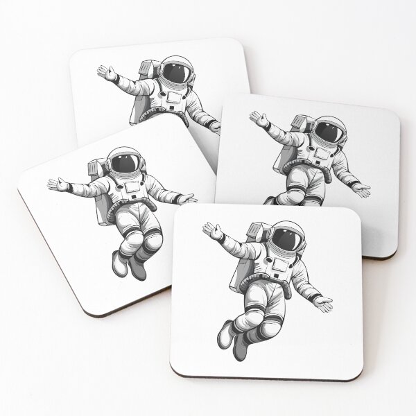 Item preview, Fantasy Astronaut, Astronaut in space, illustration of cosmonaut floating in space, astronaut in spacesuit fling in the space, cosmonaut in space black and white designed and sold by Danler.