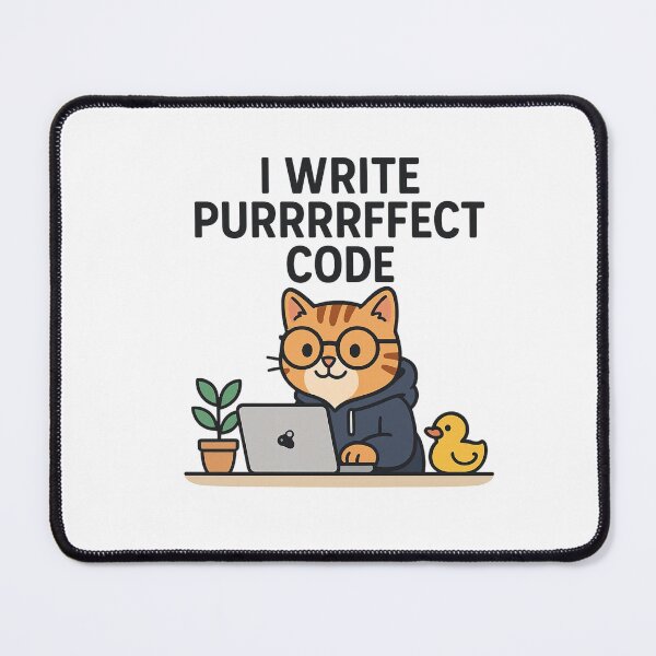 Item preview, Cat Dev & Duck Debug - I Write Purrrrffect Code designed and sold by taste-with-it.