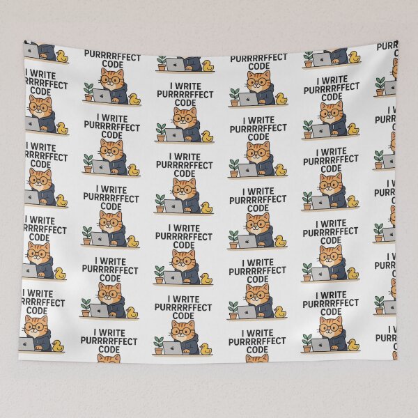 Item preview, Cat Dev & Duck Debug - I Write Purrrrffect Code designed and sold by taste-with-it.