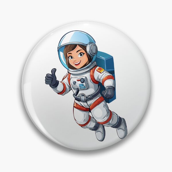 Item preview, Cosmonaut floating in space, astronaut in spacesuit fling in the space, astronaut girl in space suit showing thumb up or like gesture, Smiling woman cosmonaut in helmet and uniform designed and sold by Danler.
