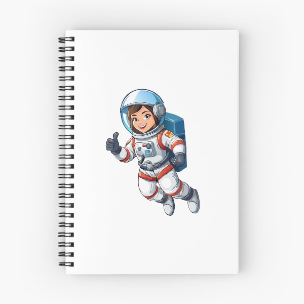 Item preview, Cosmonaut floating in space, astronaut in spacesuit fling in the space, astronaut girl in space suit showing thumb up or like gesture, Smiling woman cosmonaut in helmet and uniform designed and sold by Danler.