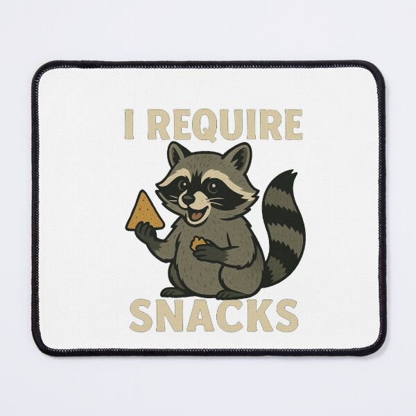 Item preview, I Require Snacks – Funny Raccoon T-Shirt designed and sold by Prints-by-Olaf.