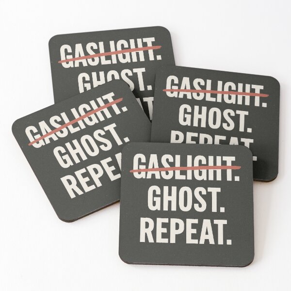 Item preview, Gaslight Ghost Repeat – Anti-Gaslighting Awareness Typography Art designed and sold by Quiet Power Co..