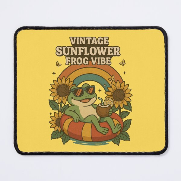 Item preview, Vintage Sunflower Frog Vibes – Retro Summer Frog in Shades designed and sold by Nara8.