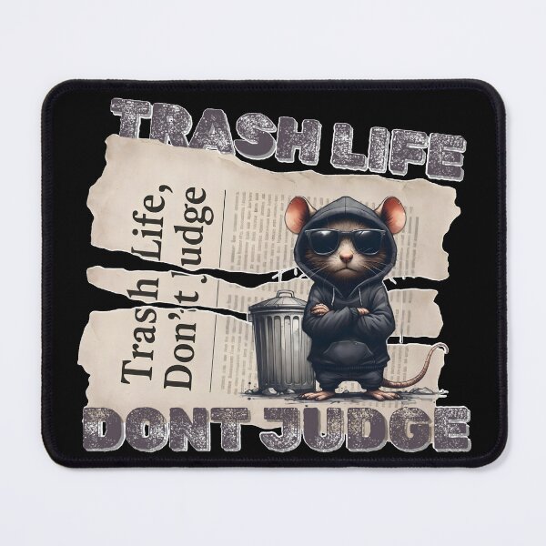 Item preview, Trash Life – Don’t Judge | Cool gangster rat in hoodie designed and sold by Closeddog.