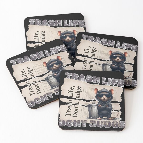Item preview, Trash Life – Don’t Judge | Cool gangster rat in hoodie designed and sold by Closeddog.