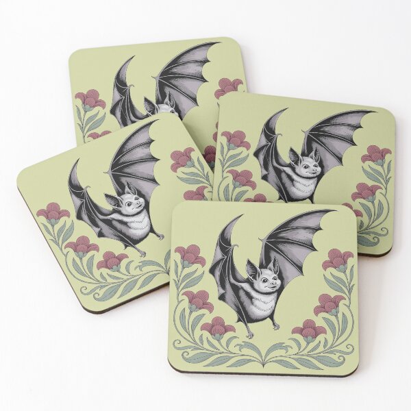 Item preview, Decorative Vintage Bat and Floral Art designed and sold by BirdsnStuff.