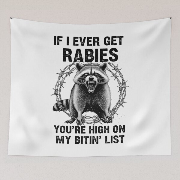 Item preview, Funny Rabies Quote - Bitin' List Humor T-Shirt Design designed and sold by Teetreasure2.