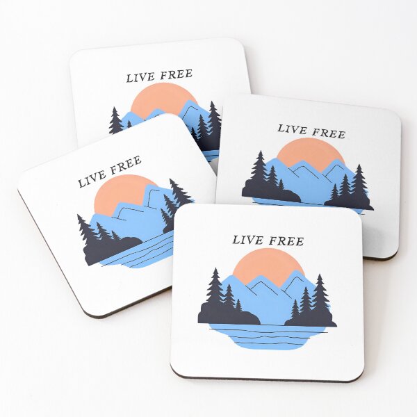 Item preview, Live Free Mountain artwork for nature lovers. designed and sold by WILDBYCØLE.