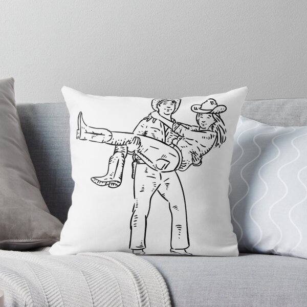 Aperçu de l'œuvre Autocollant Cowboy tenant une cow-girl créée et vendue par InfiniteSticker.