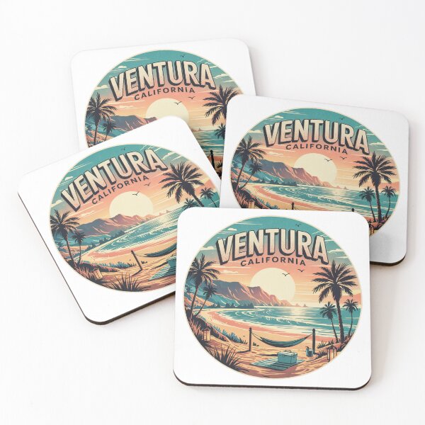 Item preview, Ventura California Coastline Hammock Art – Retro Beach Scene Design designed and sold by CircinusStore.