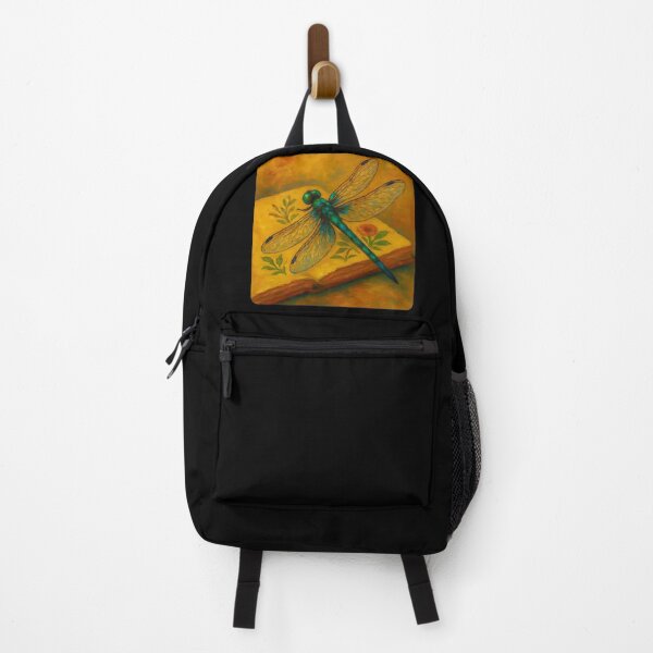 Item preview, Dragonfly on Vintage Botanical Book – Elegant Nature-Inspired Oil Painting designed and sold by Psycho-Crazy.