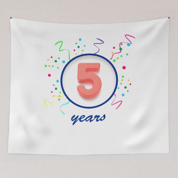 Item preview, 5th birthday with streamers lllu designed and sold by fritzlang.