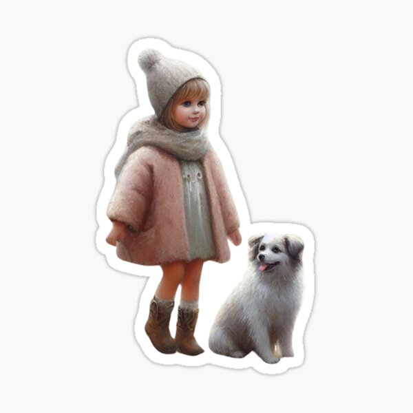Item preview, Girl and Dog Illustration – Heartwarming Watercolor Artwork of Companionship and Love designed and sold by Timeless Decor.