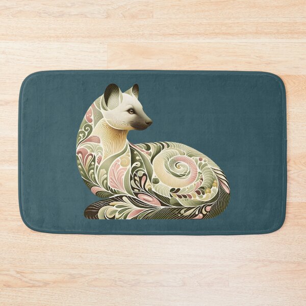 Item preview, Botanical American Marten with Foliage and Floral Detail designed and sold by BirdsnStuff.