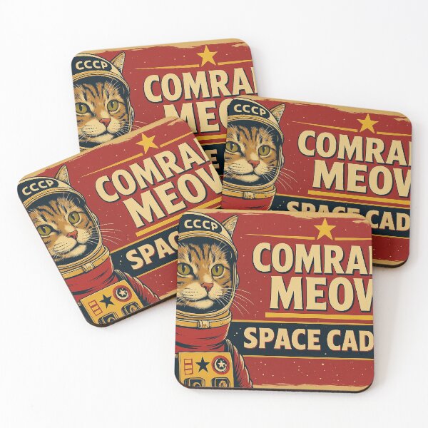 Item preview, Comrade Meow: Space Cadet (Retro Vintage-style Soviet Art) designed and sold by DiamondSkyShirt.