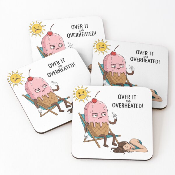 Item preview, Over It & Overheated – Melting Ice Cream Cartoon Design designed and sold by Artisan's Nook By Taffy.