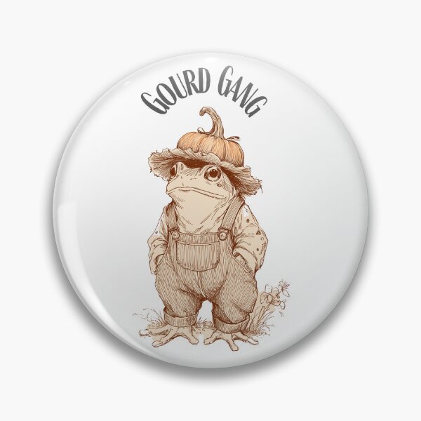 Item preview, Cottagecore Pumpkin Patch Frog | Gourd Gang Autumn Toad designed and sold by Envision Designs.