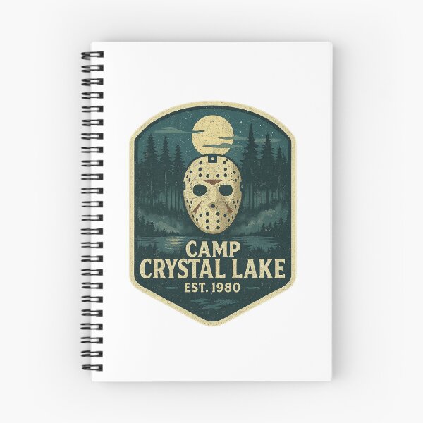 Item preview, Camp Crystal Lake – Retro Horror Camp Design with Moon, Mask & Est. 1980 designed and sold by SixthSolArt.