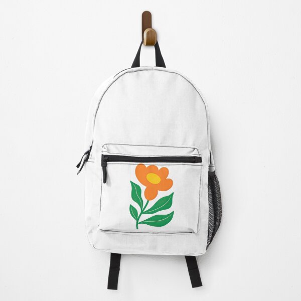 Item preview, Bold Orange Flower with Green Leaves Illustration designed and sold by ArtfulWeave.