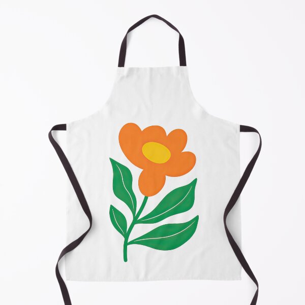 Item preview, Bold Orange Flower with Green Leaves Illustration designed and sold by ArtfulWeave.