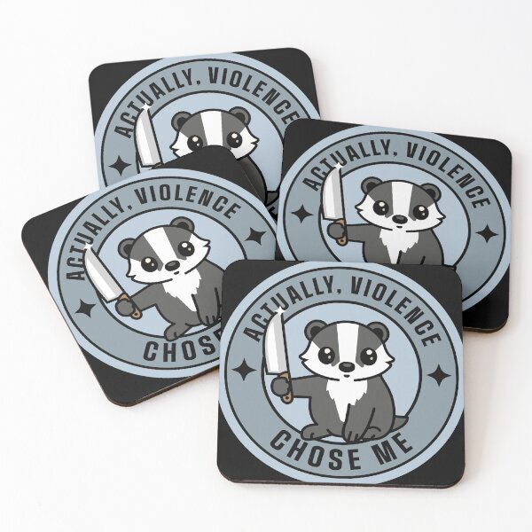 Item preview, Violence Chose Me Cute Angry Badger T-Shirt – Funny Animal Graphic Tee designed and sold by FreshyStudios.