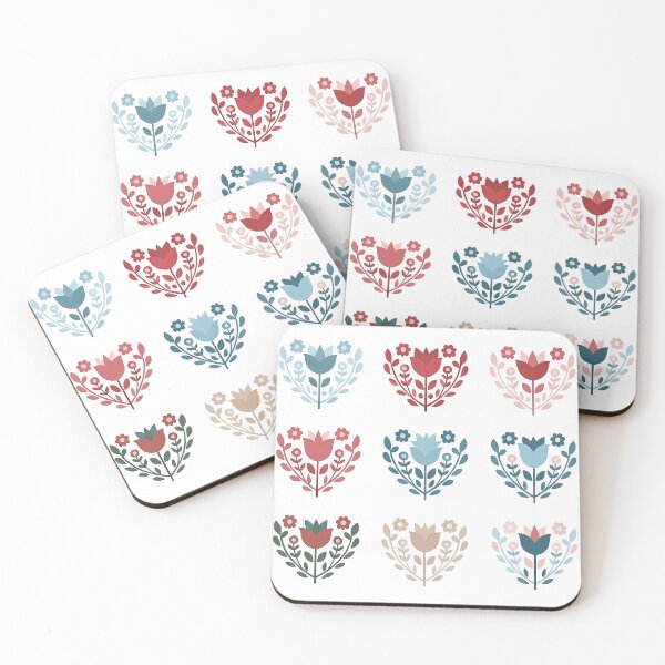 Item preview, Colorful Scandinavian Folk Flower Pattern designed and sold by ArtfulWeave.