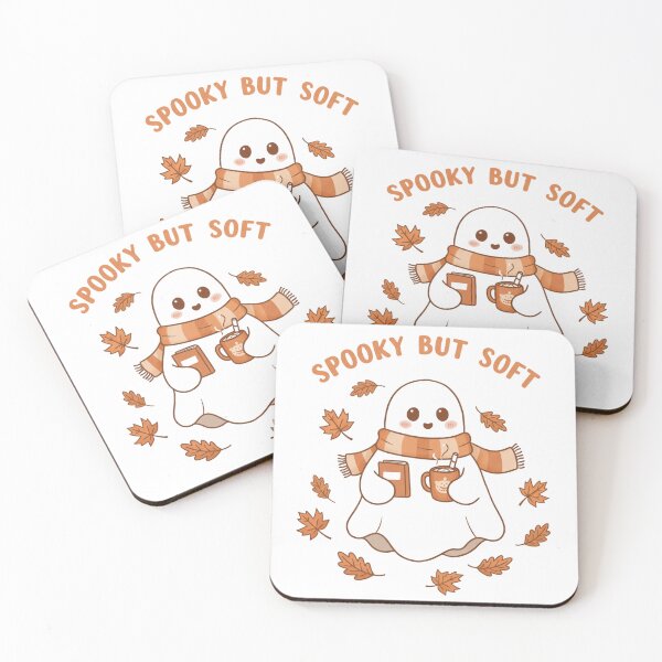 Item preview, Spooky but Soft – Cozy Ghost with Cocoa and Book designed and sold by Artisan's Nook By Taffy.