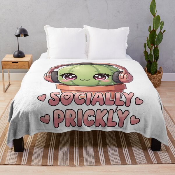 Item preview, Socially Prickly – Adorable Cactus Headphone Vibes Digital Art designed and sold by AnnDesignStudio.