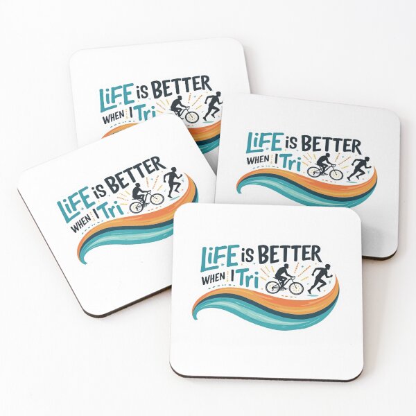Item preview, Life Is Better When I TRI – Funny Triathlon Athlete Quote Swim Bike Run Gift designed and sold by Triathlongram.