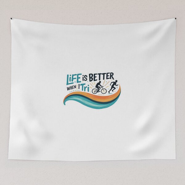 Item preview, Life Is Better When I TRI – Funny Triathlon Athlete Quote Swim Bike Run Gift designed and sold by Triathlongram.