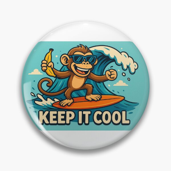 Item preview, Monkey riding a wave designed and sold by Allyouneed1949.