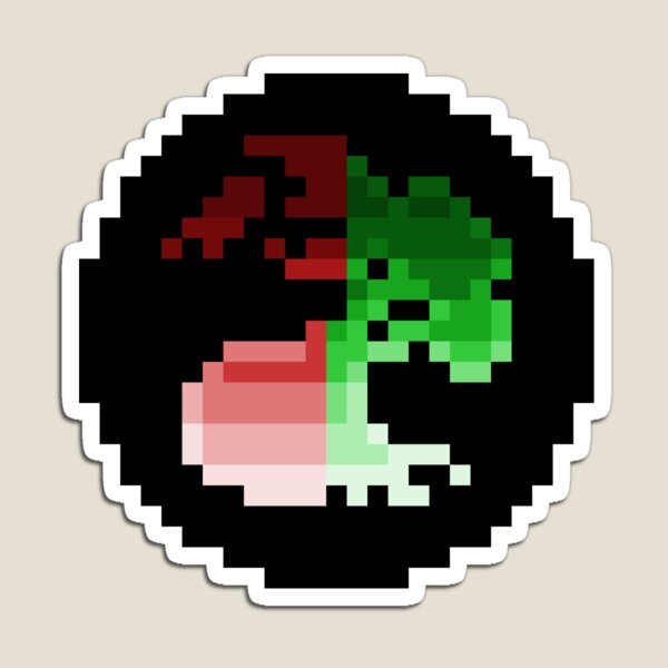 Item preview, Red/Green Mana Symbol Magic Pixel Art designed and sold by Ek-Vitki-Pixels.